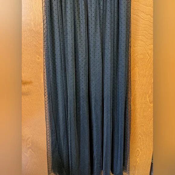 Windsor Black Dotted Mesh Prom Dress - Picture 2 of 9